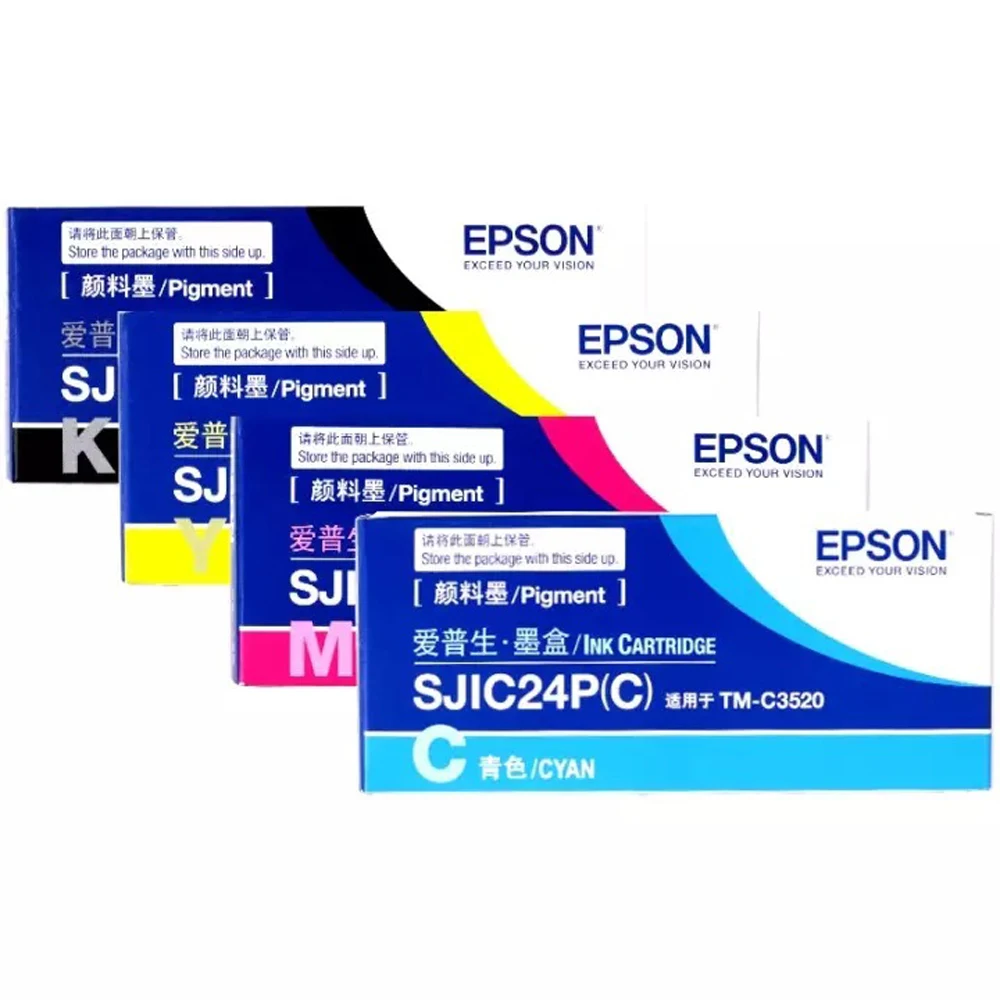 Cartouches D'encre Compatibles SJIC33P Noir - Lot De 2 - Jusqu'à 8000 Pages - Pour Imprimantes Epson TM-J7700/7200
