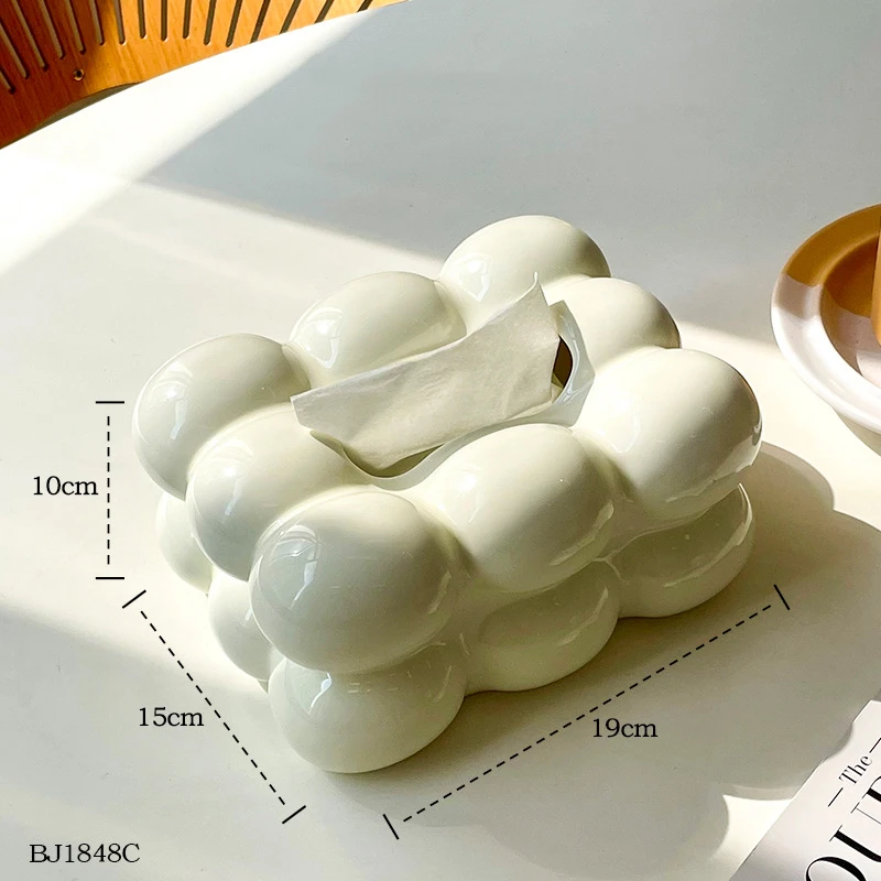 Light Luxury Tissue Box Ceramic Tissue Box Suitable For Bedroom Living Room And Car Home Decoration Kitchen Gadgets 5