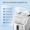 SIMZLIFE Nugget Ice Maker Countertop,34lbs Per Day,Portable Ice Maker Machine with with Basket and Scoop, Self-Cleaning ,Silver 3