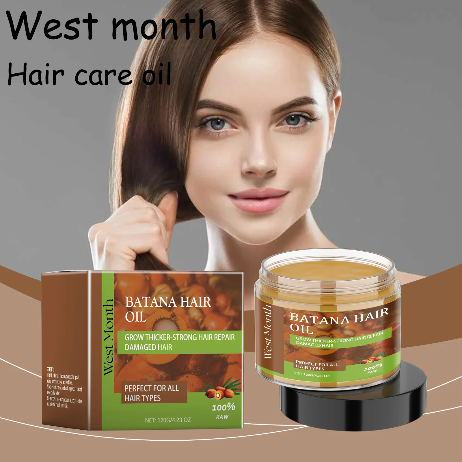 West Month Hair Care Oil Repair Damaged Hair Reduce Breakage Moisturizing Nourishing Scalp Strengthening Volumizing Hair Oil