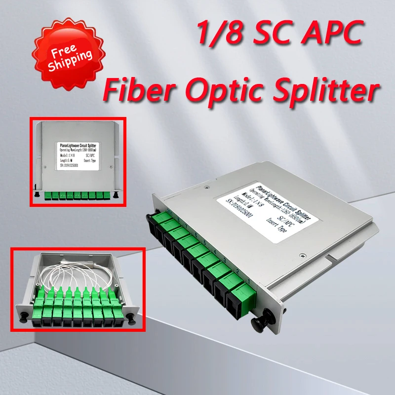 

Free Shipping10pcs/lot Cassette Insertion Type Fiber Optic Splitter Box 1x8 SC/APC Cassette Insertion Type Fiber Optic Splitter