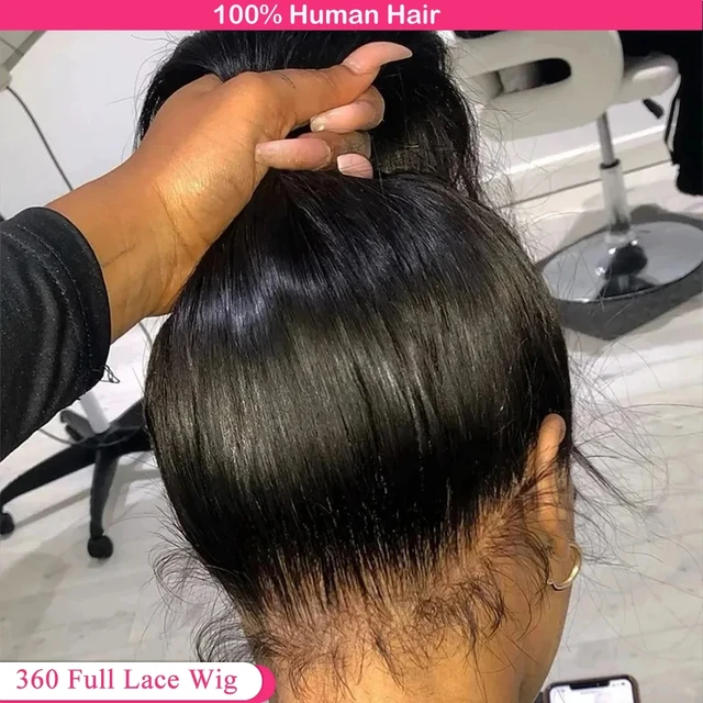 HD 360 Full Lace Wig Human Hair Pre plucked HD Lace Wig 13x6 Human Hair Wigs 36 inch Bone Straight Lace Frontal Wig For Women 1