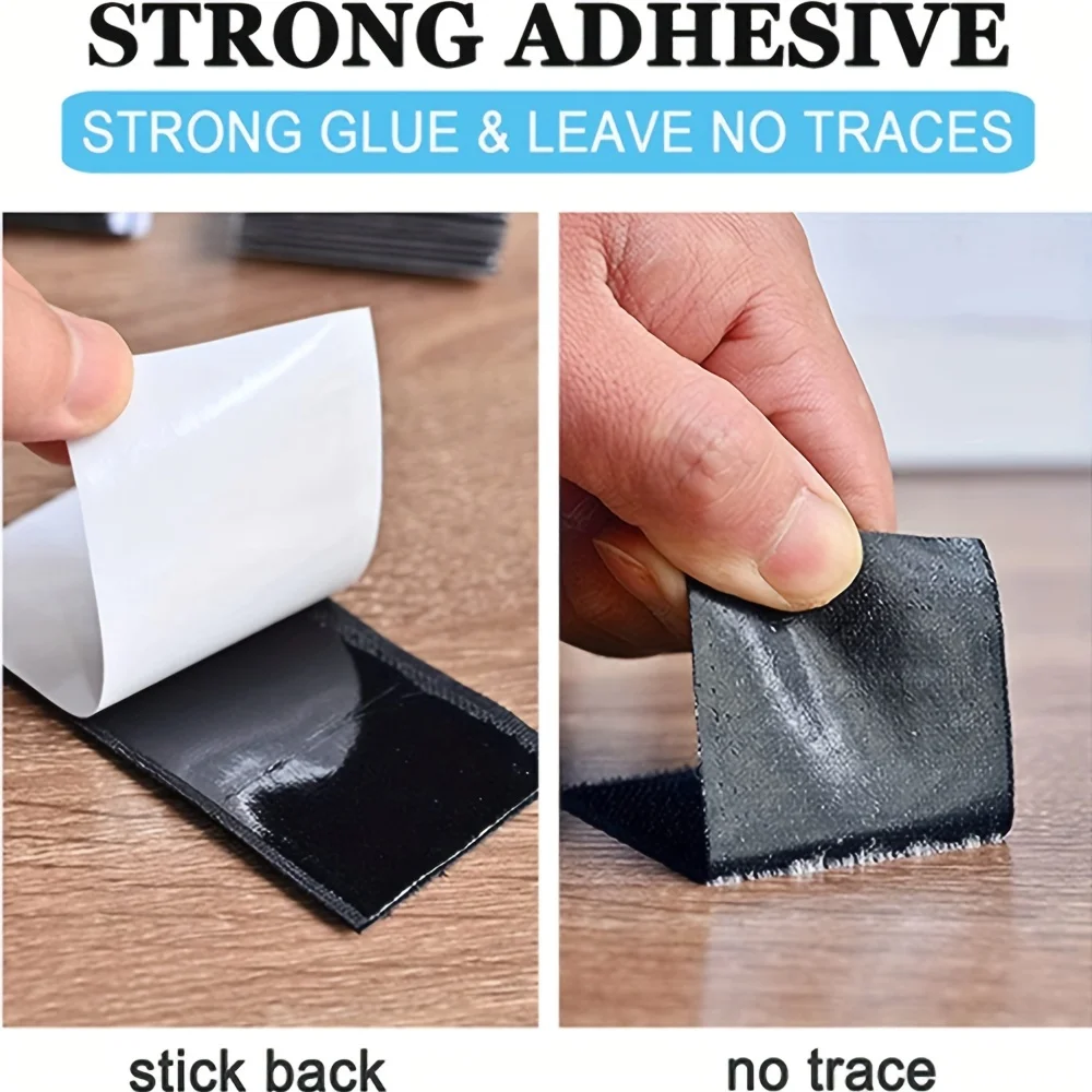 Vinyl Stickers 12/24pairs Heavy-Duty Double Sided Adhesive Mounting Strips Interlocking Tape Reusable Sticky Back Tape for Hanging Organizing