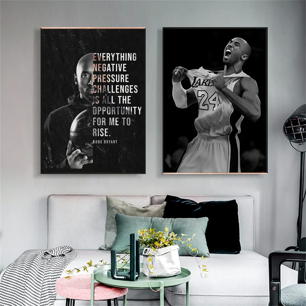Super Basket Star Citazione Motivazionale Poster Basket Wall Art Canvas Painting Mamba Mentality Print Living Room Home Decor