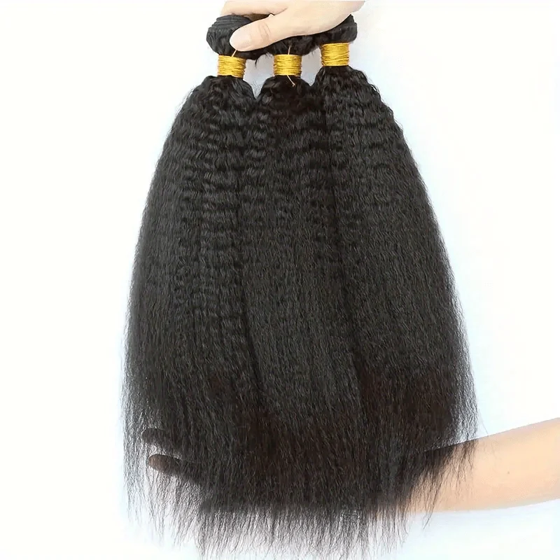 Kinky Straight Human Hair Bundles With 4x4 Lace Closure 12A Brazilian 100% Human Hair 13x4 13x6 Lace Frontal Only For Women 5