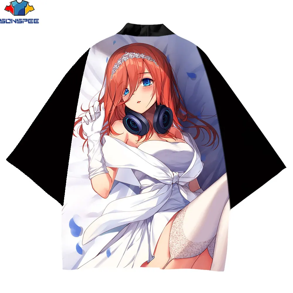 SONSPEE Anime The Quintessential Quintuplets Nakano Miku japanese kimono mujer 3D Printing Men yukata Cute Summer Men kimono Top