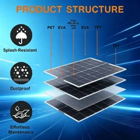 Panneau solaire flexible 60W PET, panneau solaire flexible monocristallin, pour camping-car, voiture, bateau, caravane, balcon, batteries 12 V, module PV flexible 4