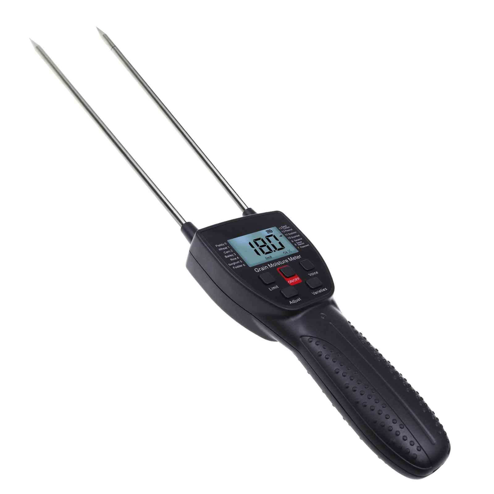 Digital Grain Moisture Tester Meter Analyzer With 9" Metal Probe For 14