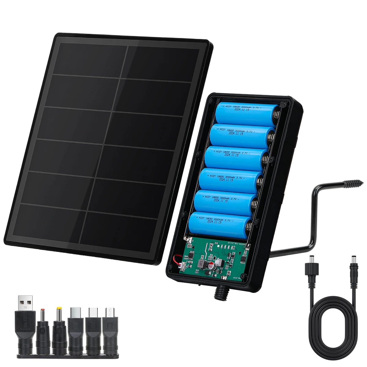D5 Solar Battery Charger Outdoor IP66 Waterproof Solar Panel Built-in 15600mAh Battery USB TypeC DC 5V 6V Output Charger