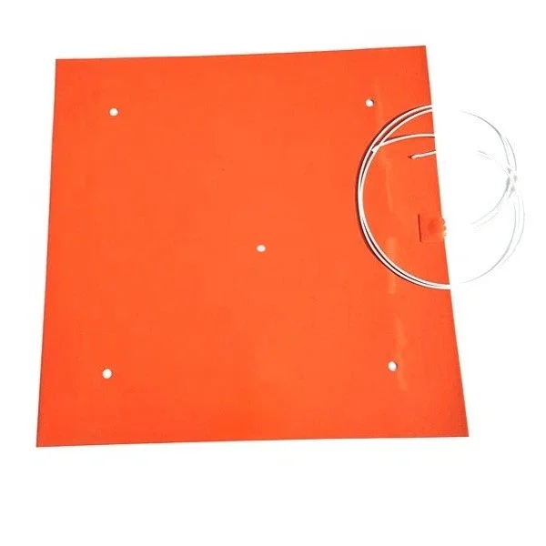 

600x600 Silicone Heater Pad 3D Printer Heated Bed 1000w@220v/110v with 5 screw holes D.5mm Adhesive back, NTC 100K thermistor