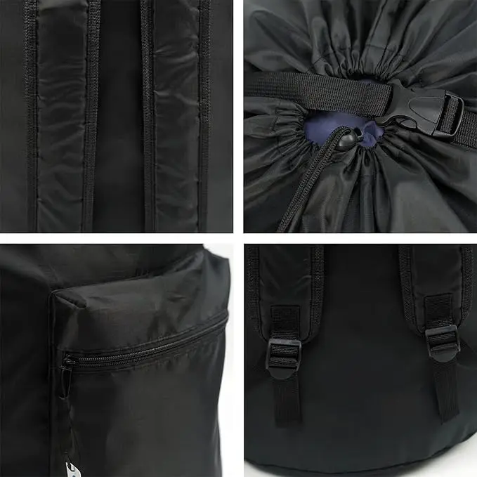 XL heavy-duty laundry backpack with drawstring closure. Ideal for college, travel, or organizing dirty clothes. 5