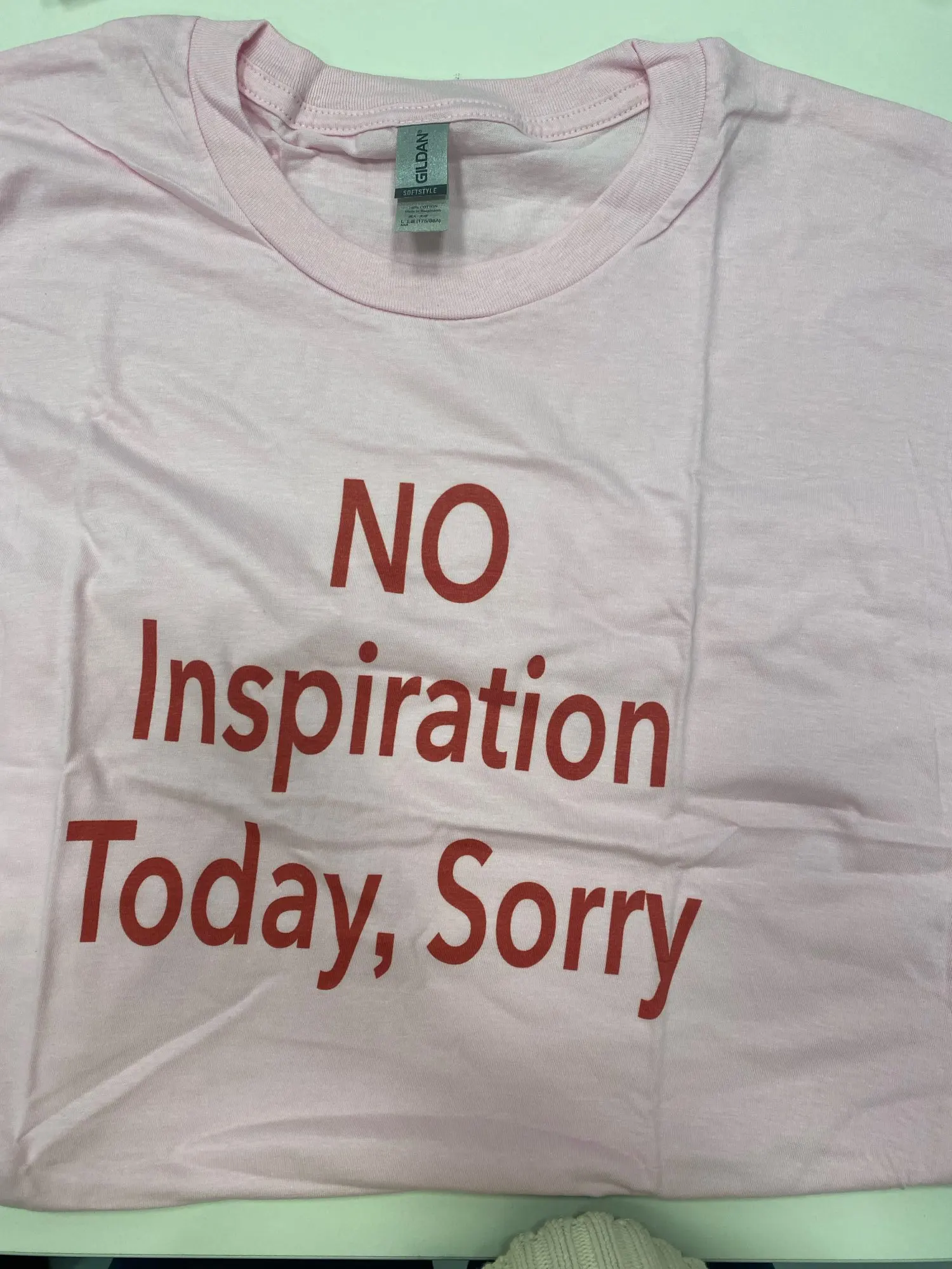 "No Inspiration Today, Sorry" T-Shirt, customer photo