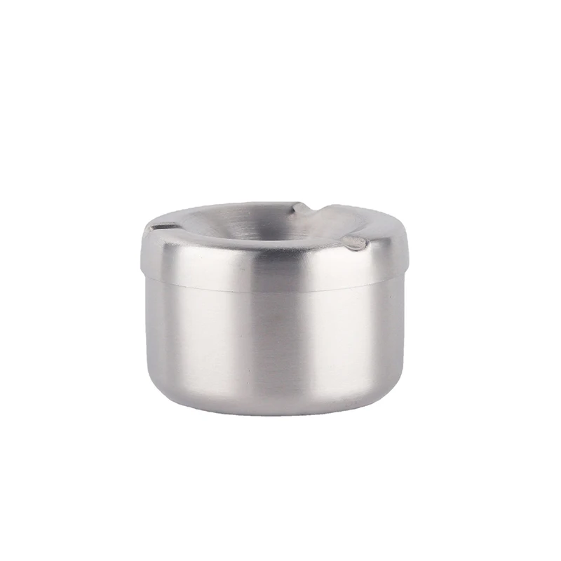 Round Stainless Steel Ashtray with Lid for Car Metal Outdoor Windproof Cigarette Ash Tray 6