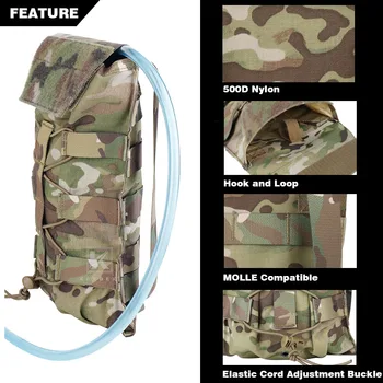 KRYDEX Tactical 50 oz Hydration Carrier MOLLE Pack Modular 1.5L Water Bladder Pouch Bag Hunting Airsoft Outdoor Accessories 2