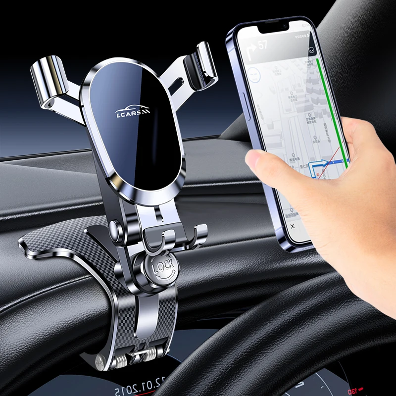 Gravity-Lock Phone Holder Car Support Smart Phone Clip Dashboard Multi-functional Fixed Navigation Bracket Strong Steady