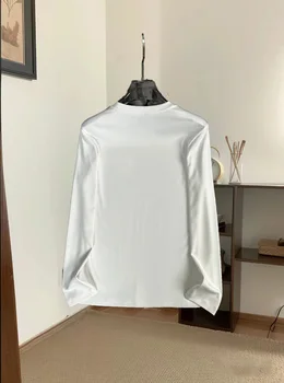 New men's pure cotton long-sleeved T-shirt, Statue of Liberty printed breathable long-sleeved shirt 2