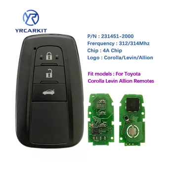 Per Toyota Corolla Levin Allion Remotes 3 pulsanti Smart Car Key312 Mhz 4A Chip keyless start 231451-2000