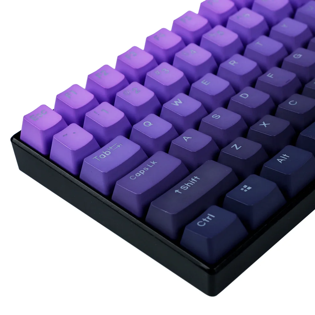 Perfil Roxo do Oem do Tiro Dobro dos Keycaps Retroiluminados do Gradiente 122 para 104 87 84 68 - Imagem 2