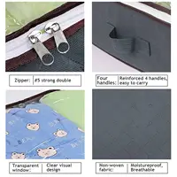 Conteneurs de rangement pliables sous le lit, avec fenêtre transparente, organisateurs de jouets sous le lit et sacs de rangement pour vêtements, bacs de rangement pour placard 4