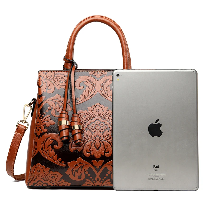 Luxus PU-Handtasche mit geprägtem Muster, große Kapazität Umhängetasche für Frauen, ideal für Reisen und den Alltag – Detail 5