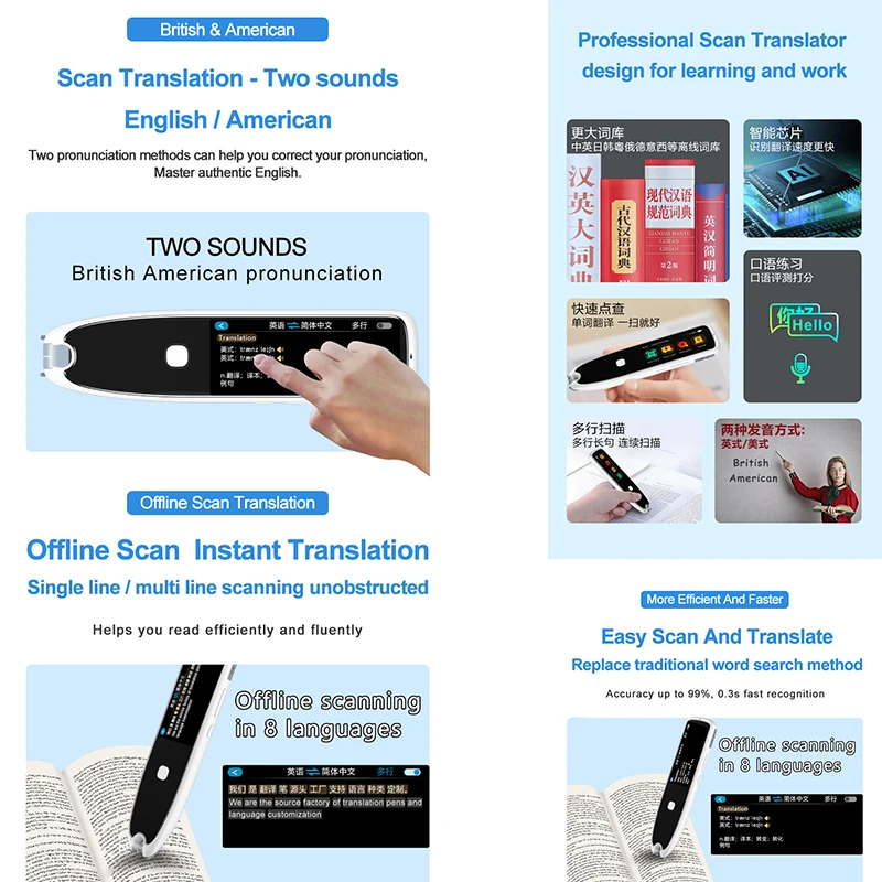 2023 portátil inteligente caneta scanner 112 idiomas tradução caneta  scanner de leitura leitura leitura leitura de texto instantâneo dispositivo  tradutor - AliExpress
