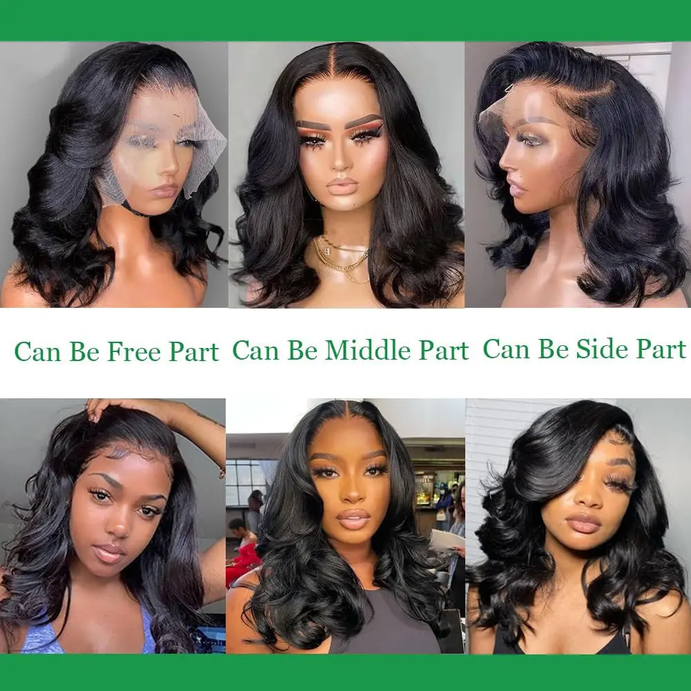 Bob Wig Human Hair 13x4 Frontal Lace Wig Body Wave HD Lace Front Wigs Human Hair Pre Plucked 99J,4/27 and natural Wigs for Women 5