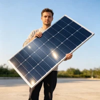 Panneau solaire en verre trempé de 120 watts avec cellule solaire monocristalline, panneaux photovoltaïques 18 V, étanche, durable, efficace pour chargeur de batterie 12 V/24 V, camping-car, balcon, camping. 1