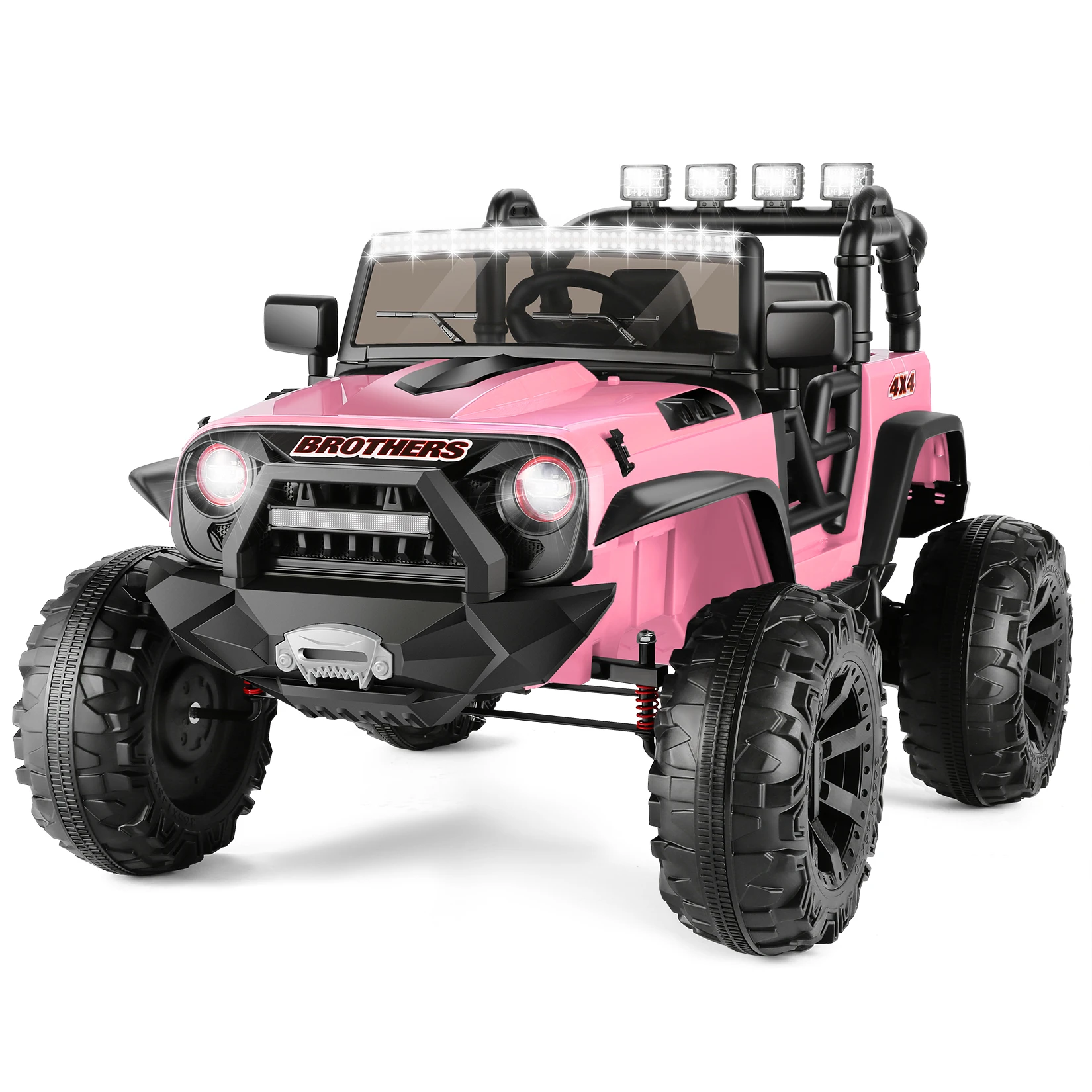 24V 2-Seater Kids Ride on Car Truck 9AH Battery Powered Toy Car with 2x200W Motor Large Wheels Soft Braking LED Lights
