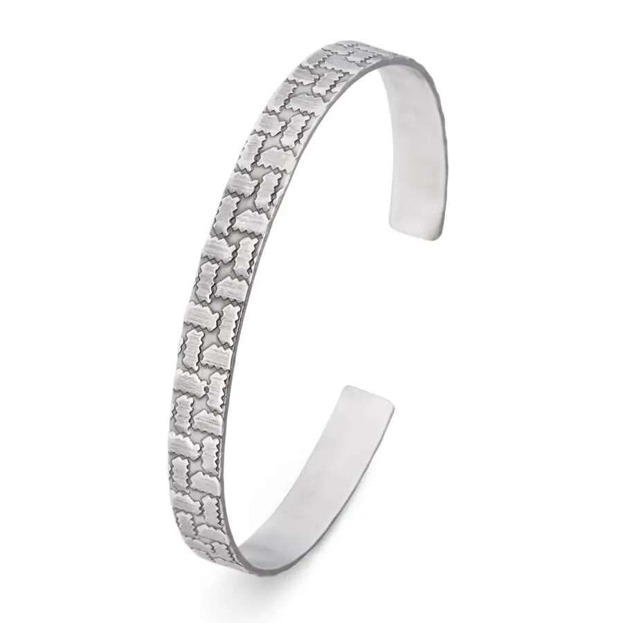 

925 Sterling Silver Men's Serrated Pattern Butterfly Bracelet Modern Style Special Design Quality Affordable Reliable Luxury
