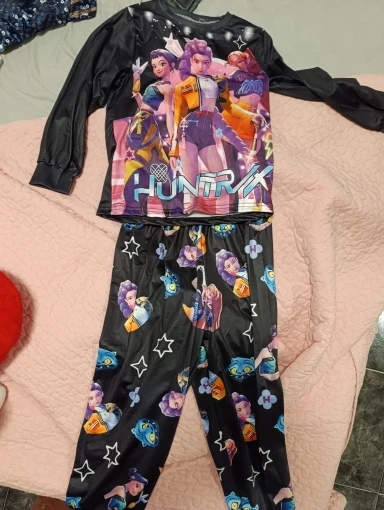 Disfraz de Anime Kpop Demon Hunters Zoey, pijamas de otoño para ropa para niños de 3 a 14 años, conjuntos de camisetas y pantalones para niñas Huntrix Rumi photo review