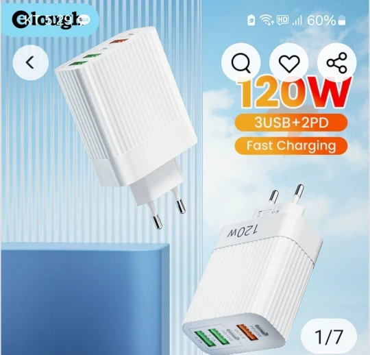 120W Fast Charger USB Type C PD Fast Charging Quick Charge 3.0 Adapter For Huawei Xiaomi Samsung Cellphones photo review