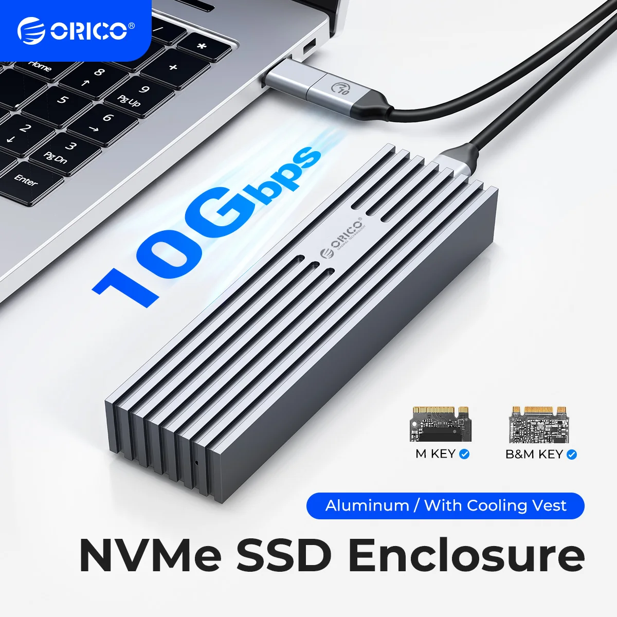 ORICO M2 NVMe Case 10Gbps M.2 to USB Type C 3.1 SSD Adapter for NVME PCIE M-key SSD