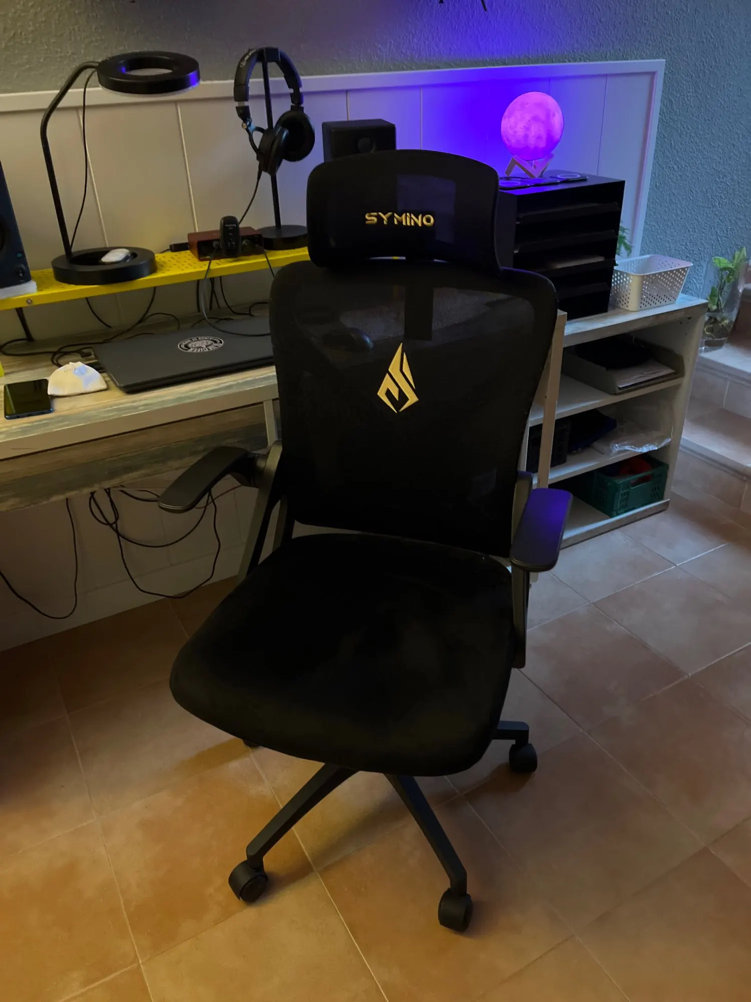 Symino Office Chair With Adjustable Headrest, Armrests, Lumbar Support, Ergonomic Office Chair, Rotating Rocker Function photo review