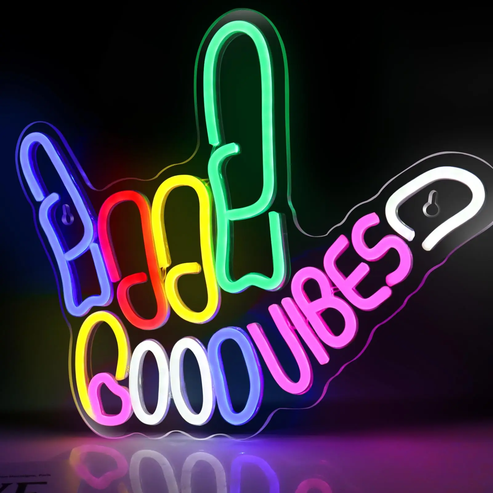 

Good Vibes Neon Sign Dimmable Good Vibes Only Neon Signs Bedroom Game Room Light Up LED Wall Sign Cool Things For Teen Room Sign