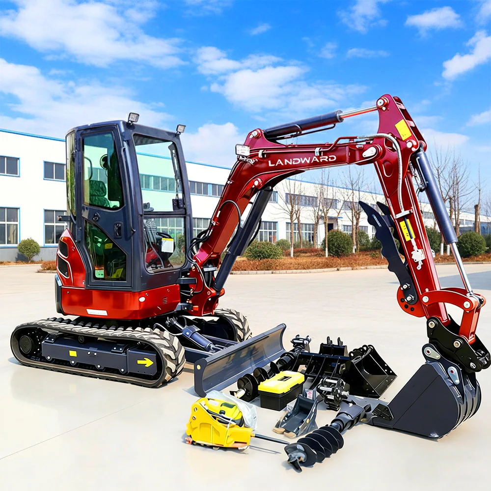 2500kg Mini Excavators Euro 5 Engine 25HP Crawler Excavator Construction/Mining Machinery Minibagger Farm Digger 1-3T Customized