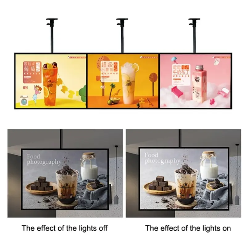 

Slim LED Snap Frame Advertise Light Box Fast Food Restaurant LED Menu Board Sign Poster Display Lightbox Wall Advertising Signs