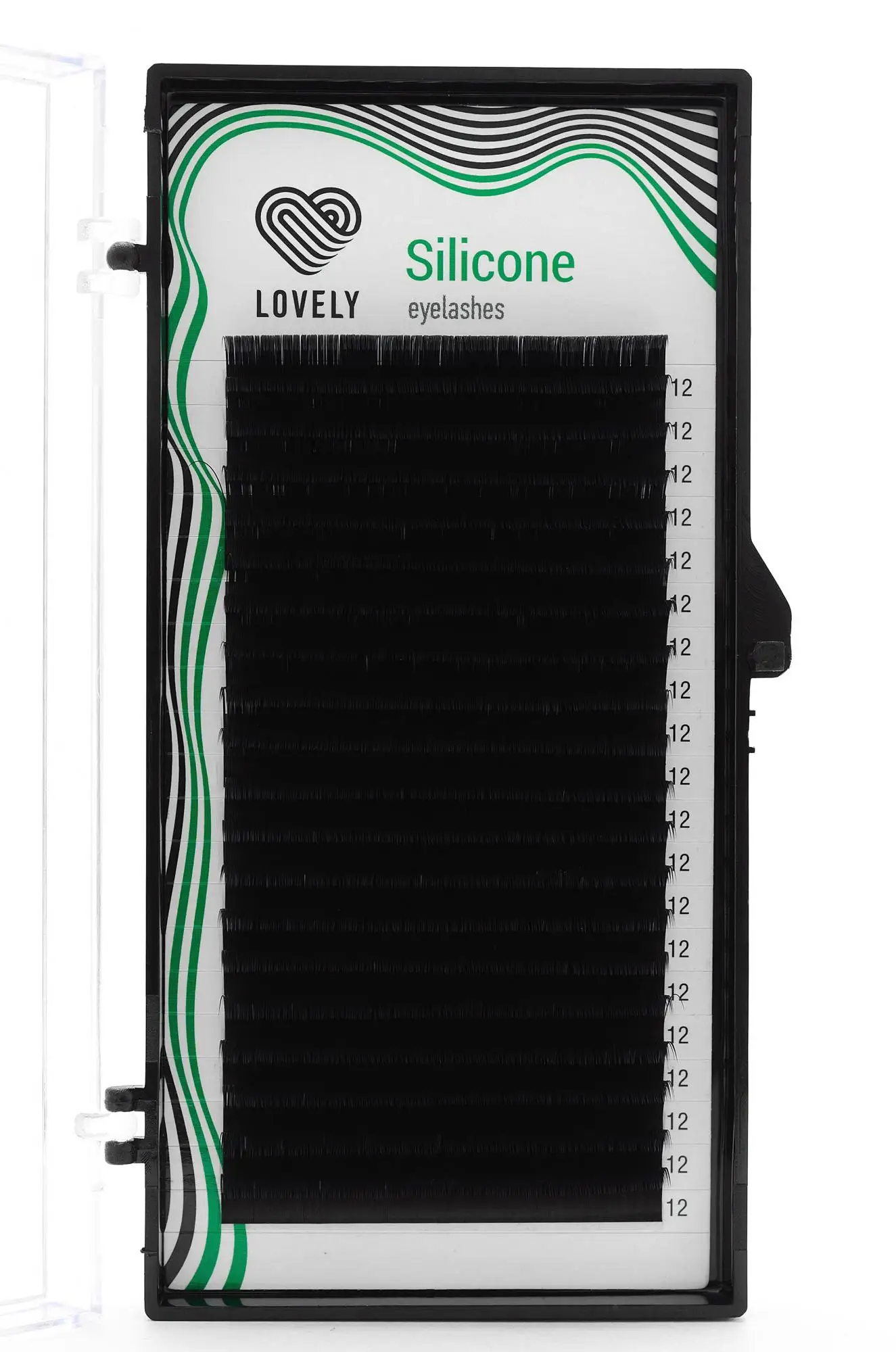 Черные ресницы Lovely &quotSilicone" C+ 0.07 6 mm 20 линий |
