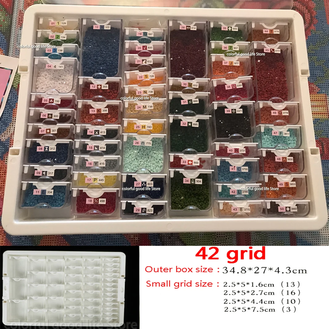 425078GridsBoxElizabethWardBeadStoragePortableContainer