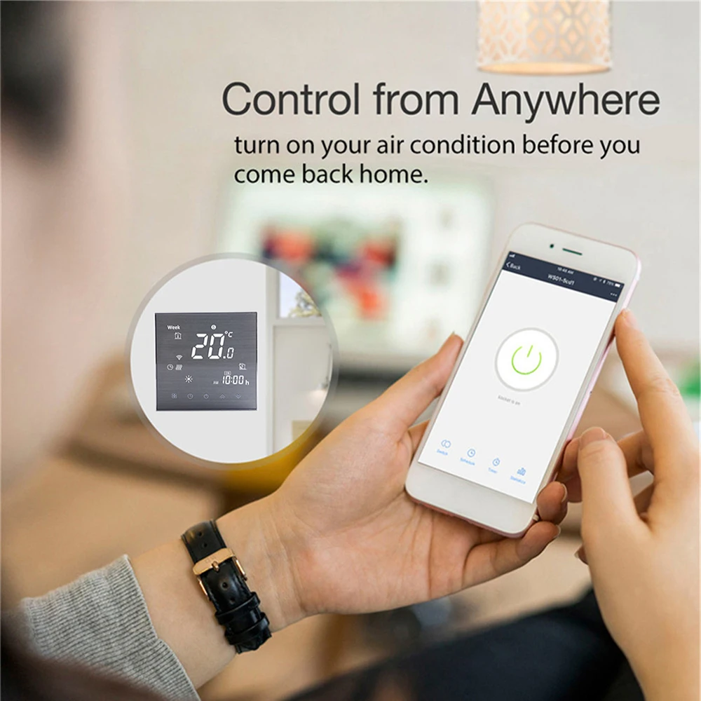 Qiumi  WiFi thermostat temperature controller for water / floor heating electric water / Gas boiler works with Alexa Googlehome