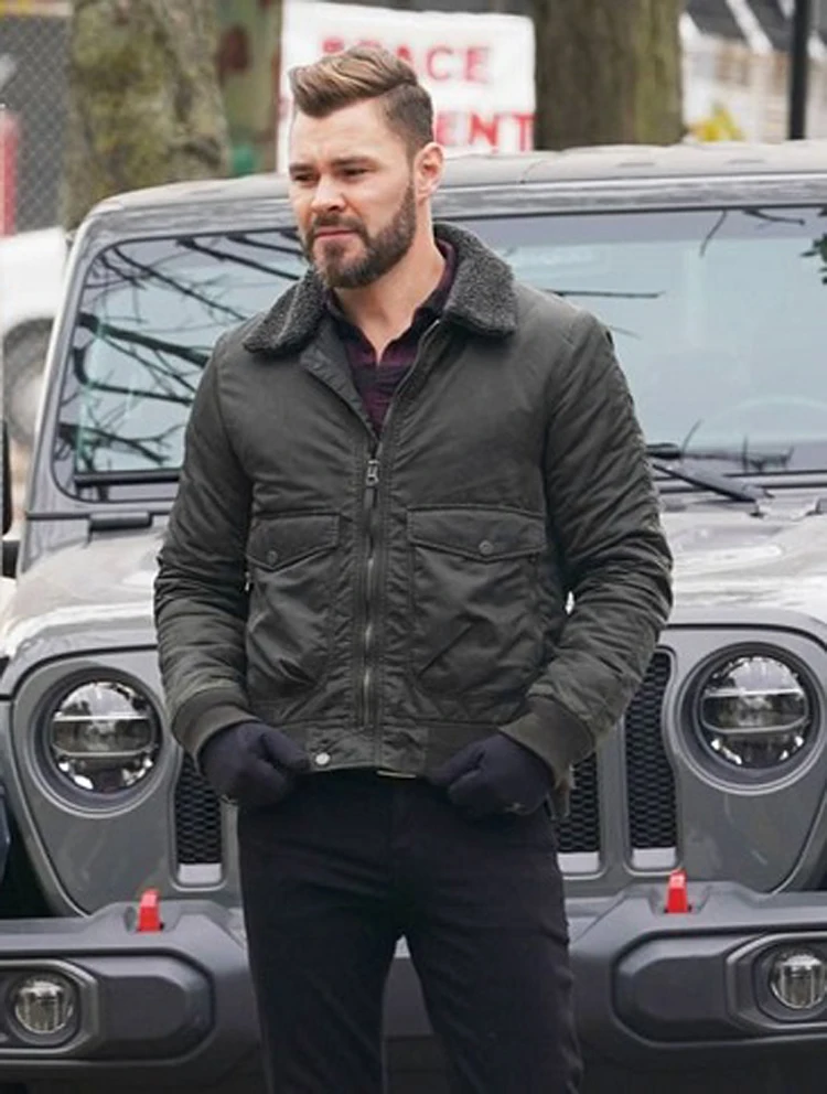 

"Adam Ruzek Chicago P.D." Black Cotton Jacket Lamb Collar Short Jacket YUTU&MM Men's Top