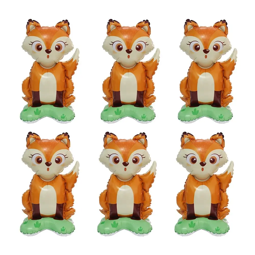 

6pcs/Set Cute Fox Balloons Self-Standing Baby Shower Decorations Woodland Animal Theme Party Wild One Fox Centerpieces Table