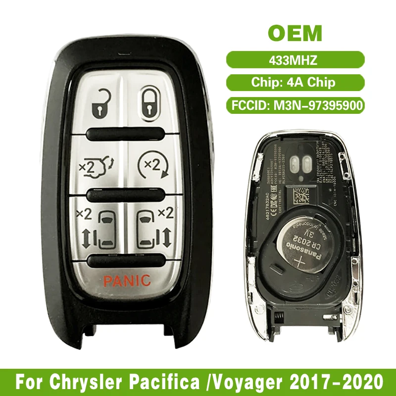 Int-key Smart Key Fob Replacement Fit for Chrysler Pacifica 2017 Int-key Smart Key Fob Replacement Fit for Chrysler Pacifica 2017