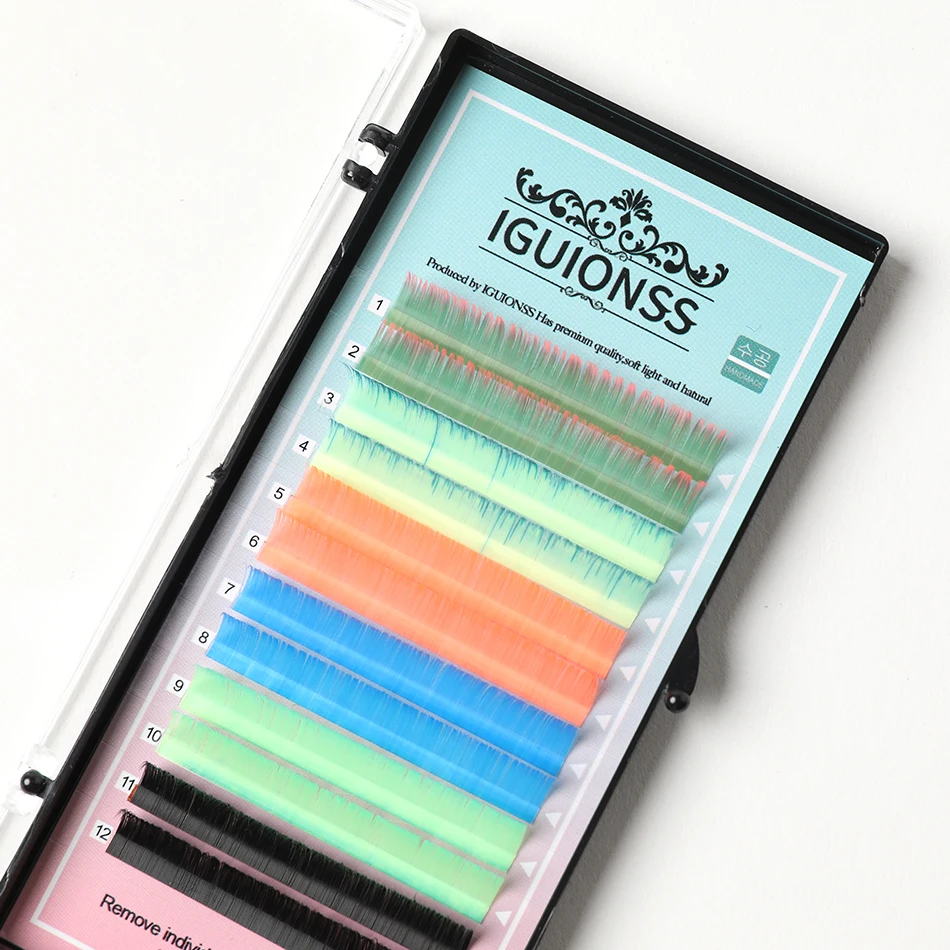 Nuove Ciglia Di Colore Misto Ciglia Ciglia Arcobaleno Sintetico Naturale Morbido Di Alta Qualità 6 Colori Ciglia Ellittiche Di Visone Misto