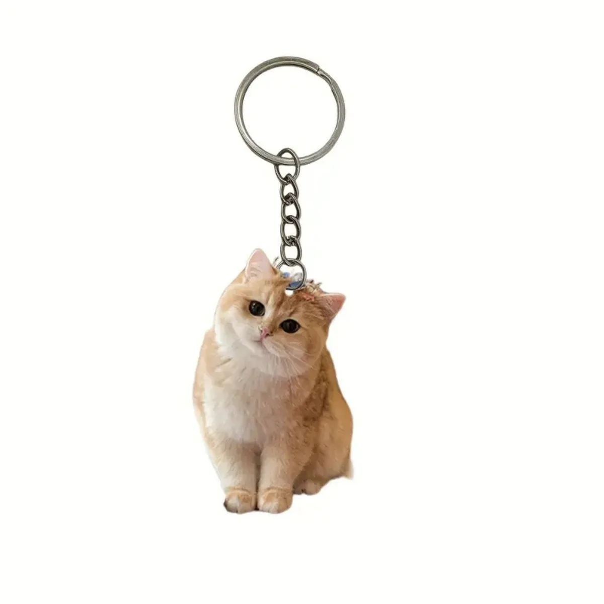 1pc Black and White Cat Keychain 2D Acrylic Cat Pendant Double-Sided Design Animal Key Ring Charm for Backpacks & Gifts