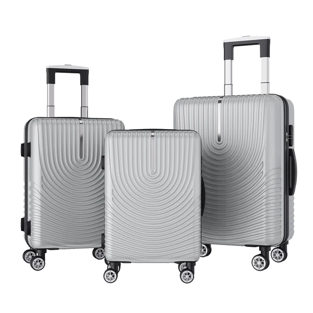 Ensemble de 3 Bagages, Valise Rigide en ABS avec Serrure et Roulettes Pivotantes Universelles Silencieuses pour le Voyage 1