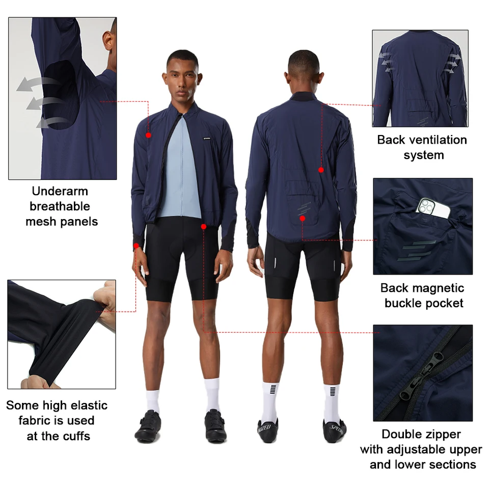 Gilet De Cyclisme YKYW Homme Coupe-vent Imperméable Et Respirant (tailles S-3XL)