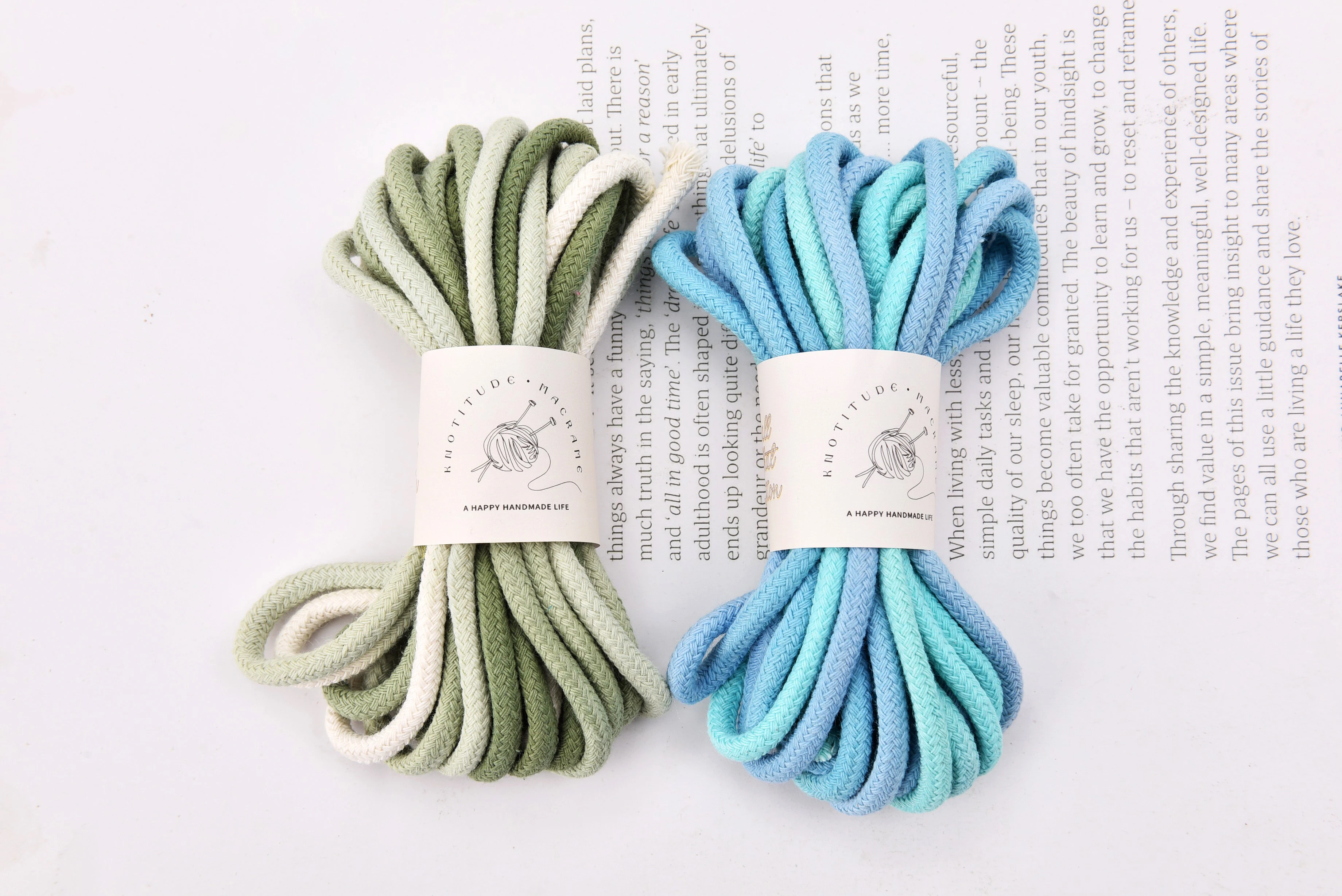 KNOTITUDE MINI Variegated Macrame Cotton Braid Cord 5.0mm x 5meters Key Ring Making Cord 5
