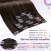 Dark Brown Clip in Hair Extensions Real Human Hair 120g 7pcs #2 Brown Remy Human Extensions Clip ins Soft Natural Straight