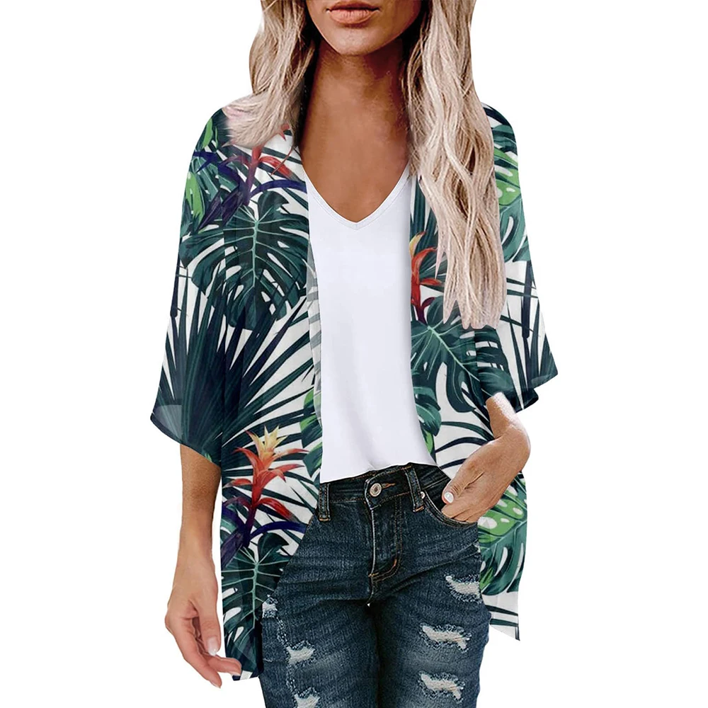 2023 New Summer V Neck Kaftan Beach Cover Up Summer Women Beachwear Cotton Tunic Oversize Bikini Cover-ups loose printed dress