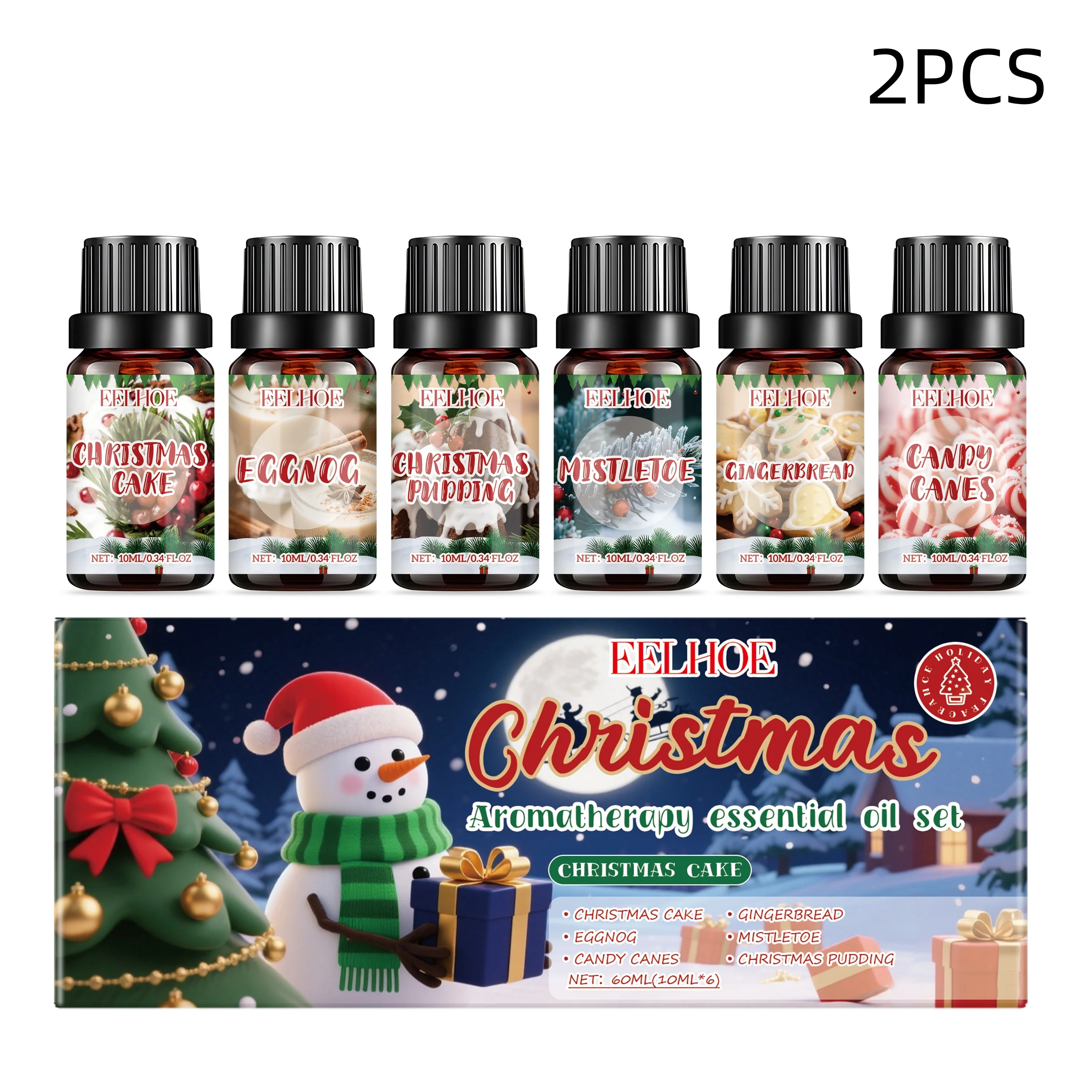Holiday Fragrance Oil Gift Set - 6 Long-Lasting Aromatic Scents